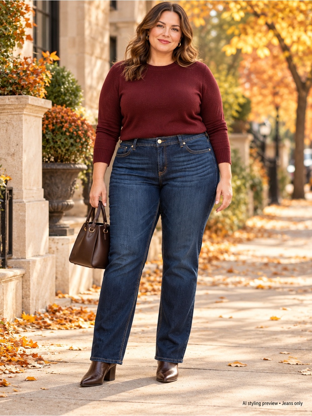 Melissa McCarthy Straight-Leg Jeans in Dark Blue 0089